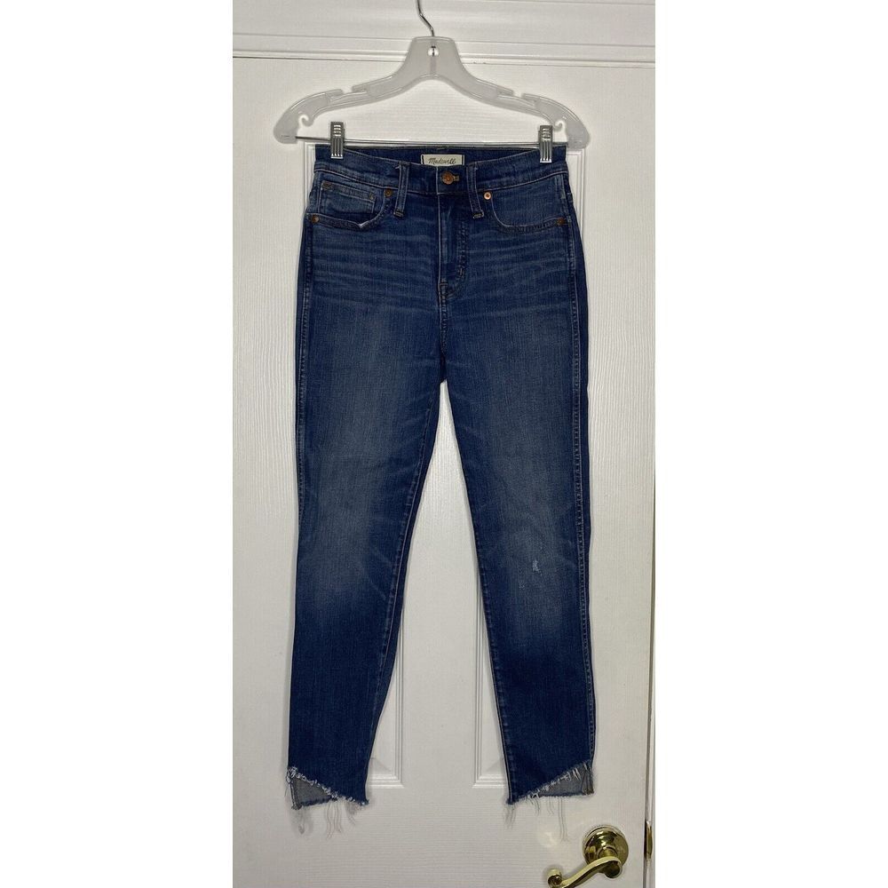 Madewell Women's 10" High Rise Skinny Jeans Raw Hem Medium Wash 26